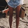 Levency New In Hemming High Waist Denim Shorts