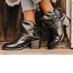 Levency Lace Up Chunky Heels Ankle Boots New In