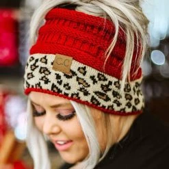 Levency New In Animal Print Messy Bun Beanie