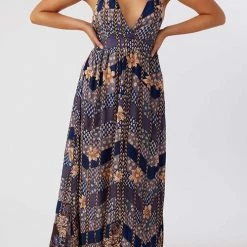 Levency New In Multi Floral Print Halter Maxi Dress