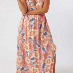 Levency New In Multi Floral Print Halter Maxi Dress