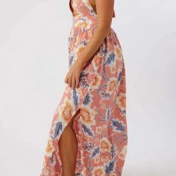 Levency New In Multi Floral Print Halter Maxi Dress
