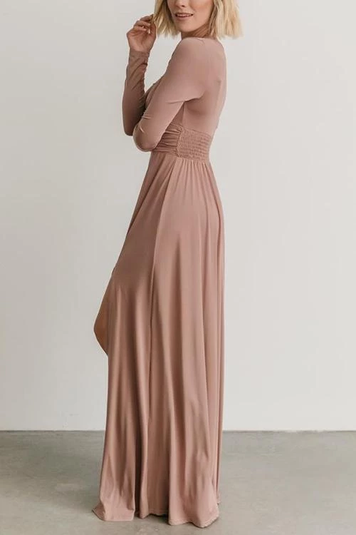 Levency V Neck Long Sleece Slit Maxi Dress New In 7 Levency V Neck Long Sleece Slit Maxi Dress New In