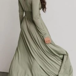 Levency V Neck Long Sleece Slit Maxi Dress New In 52 Levency V Neck Long Sleece Slit Maxi Dress New In