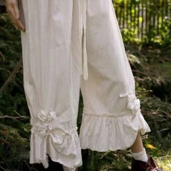 Levency Ruffles Hem Loose Leg Pants New In