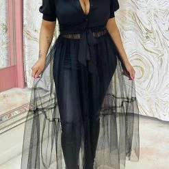 Levency Showing Off A Little Shirt Cover Dress