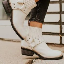 Levency Low Heel Slip On Ankle Boots New In