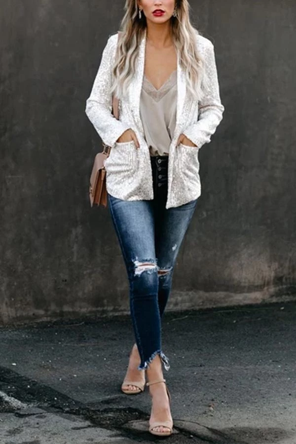 Levency New In Break The Bank Sequin Blazer 12 Levency New In Break The Bank Sequin Blazer