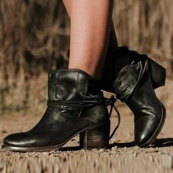 Levency Lace Up Chunky Heels Ankle Boots New In