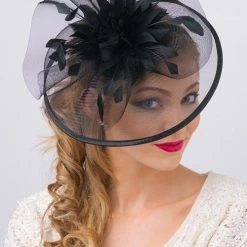 Levency Feather Mesh Fascinator New In