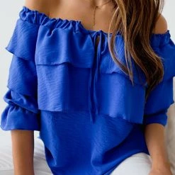 Levency Off The Shoulder Tunic With Double Frill New In