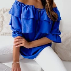 Levency Off The Shoulder Tunic With Double Frill New In