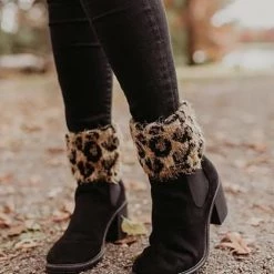 Levency Silky Leopard Print Boot Cuffs