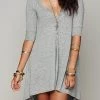 Levency New In Button High Low T Shirt Dress