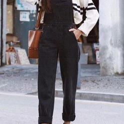 Levency New In Solid Pockets Denim Overall