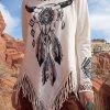 Levency OX HEAD Print Tassels Cover T Shirt New In