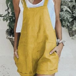 Levency Square Neck Pockets Romper New In