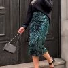 Levency New In Sequin Pencil Skirt