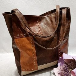 Levency Rivet Color Block Tote Bag