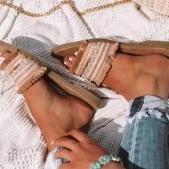 Levency New In Boho Tassels Flat Slipper