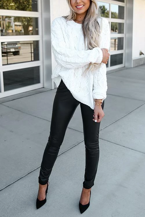 Levency High Waisted Skinny PU Leggings 8 Levency High Waisted Skinny PU Leggings