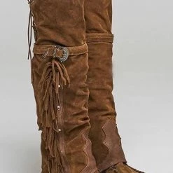 Levency New In Tassels Buckle Tall Boots