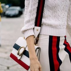 Levency Bamboo Joint Color Block Hand Bag New In