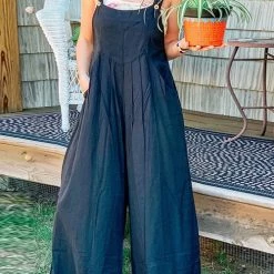 Levency Adjustable Straps Pockets Wide Leg Jumpsuits New In