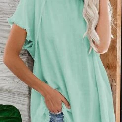 Levency New In Raw Edge O Neck Short Sleeve T Shirt