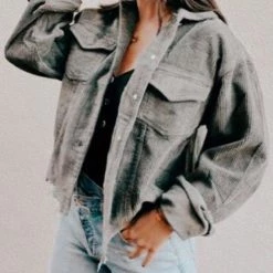 Levency Frayed Hem Cropped Corduroy Jacket New In 53 Levency Frayed Hem Cropped Corduroy Jacket New In