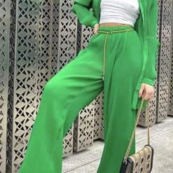 Levency Pleated Oversized Shirt And Trouser Set New In