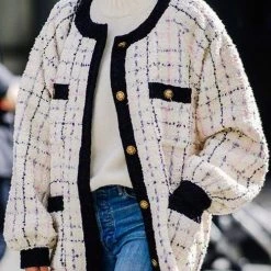 Levency Button Pockets O Neck Cardigan New In