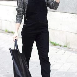 Levency New In Solid Pockets Denim Overall