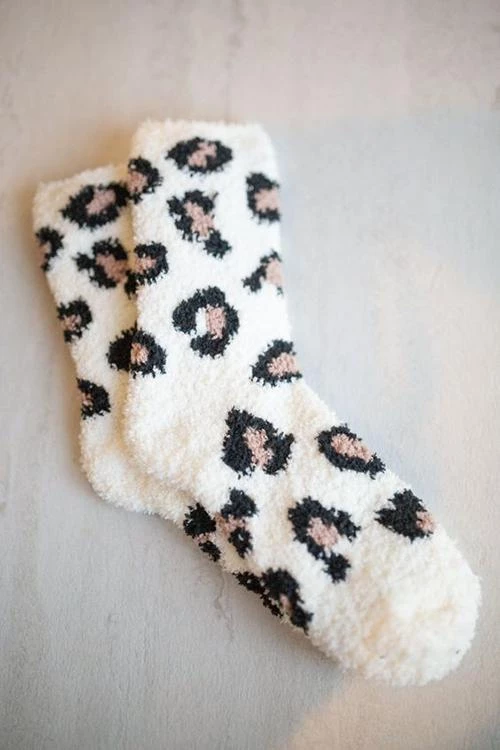 Levency New In Leopard Pattern Coral Fleece Socks 9 Levency New In Leopard Pattern Coral Fleece Socks