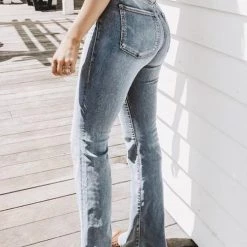 Levency New In High Waist Ripped Slit Jeans