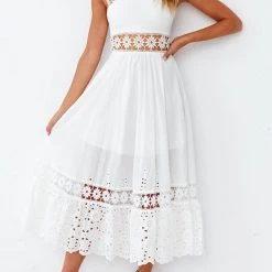 Levency Lace Patchwork Sleeveless Maxi Dress New In