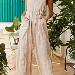 Levency Adjustable Straps Pockets Wide Leg Jumpsuits New In