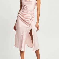 Levency New In Date Night Satin Midi Dress