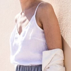 Levency New In Solid Linen Tank Top