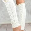 Levency Lace Rim Braided Leg Warmers Lace Rim