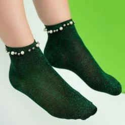 Levency Glitter Pearl Lurex Socks New In