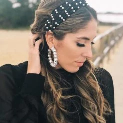 Levency Velvet Knot Pearl Headband New In