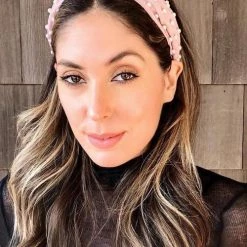 Levency Velvet Knot Pearl Headband New In