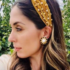 Levency Velvet Knot Pearl Headband New In