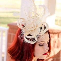 Levency Feather Mesh Fascinator New In 16 Levency Feather Mesh Fascinator New In