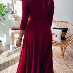 Levency New In Solid Wrap Maxi Dress