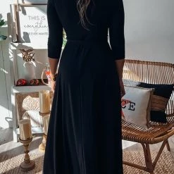 Levency New In Solid Wrap Maxi Dress