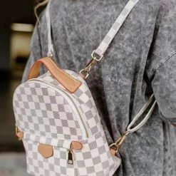 Levency Luxe Checkered Mini Backpack