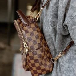 Levency Luxe Checkered Mini Backpack 19 Levency Luxe Checkered Mini Backpack
