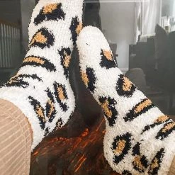 Levency New In Leopard Pattern Coral Fleece Socks 17 Levency New In Leopard Pattern Coral Fleece Socks